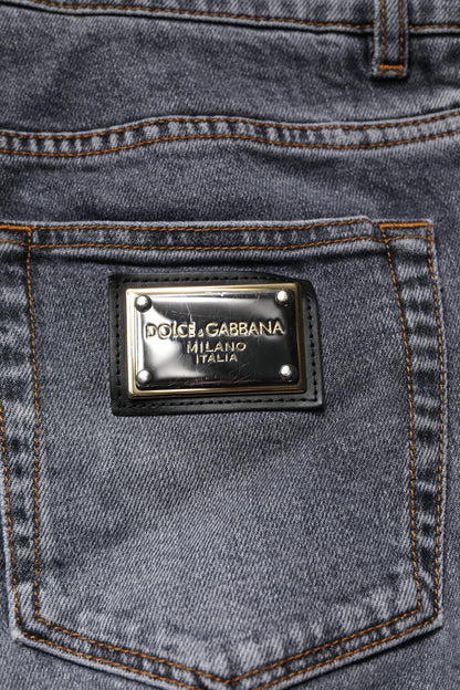 Dolce & Gabbana Dark Gray Cotton Stretch Skinny Denim Men's Jeans