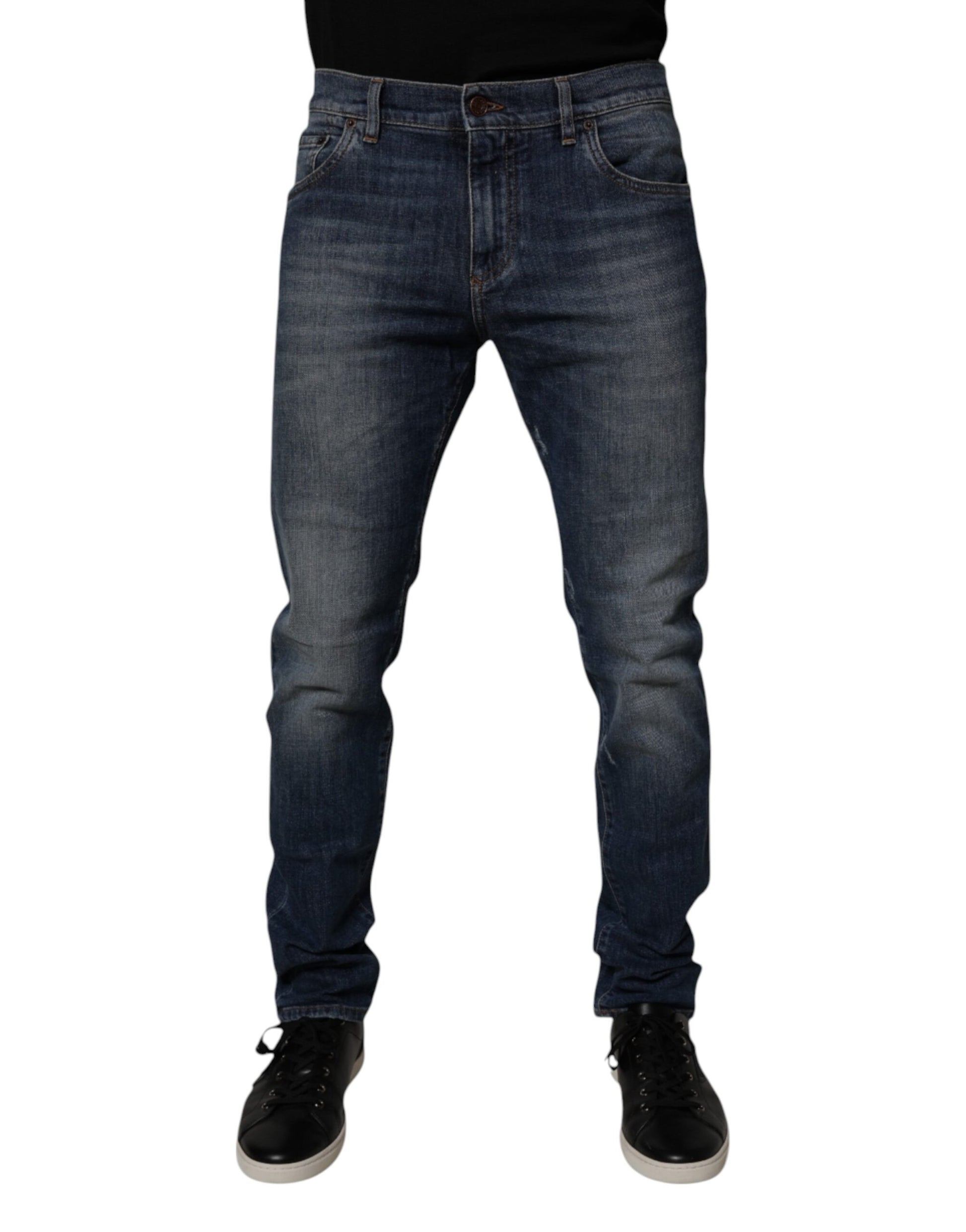 Dolce & Gabbana Dark Blue Cotton Skinny Denim Jeans