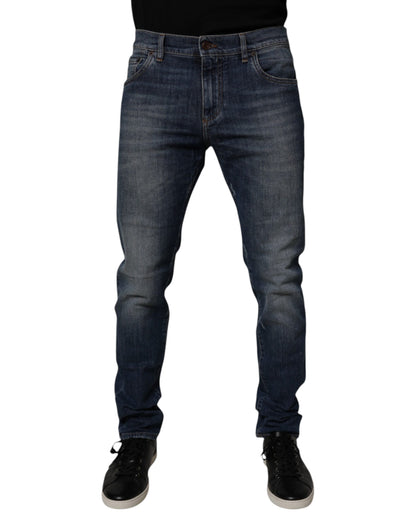 Dolce & Gabbana Dark Blue Cotton Skinny Denim Jeans