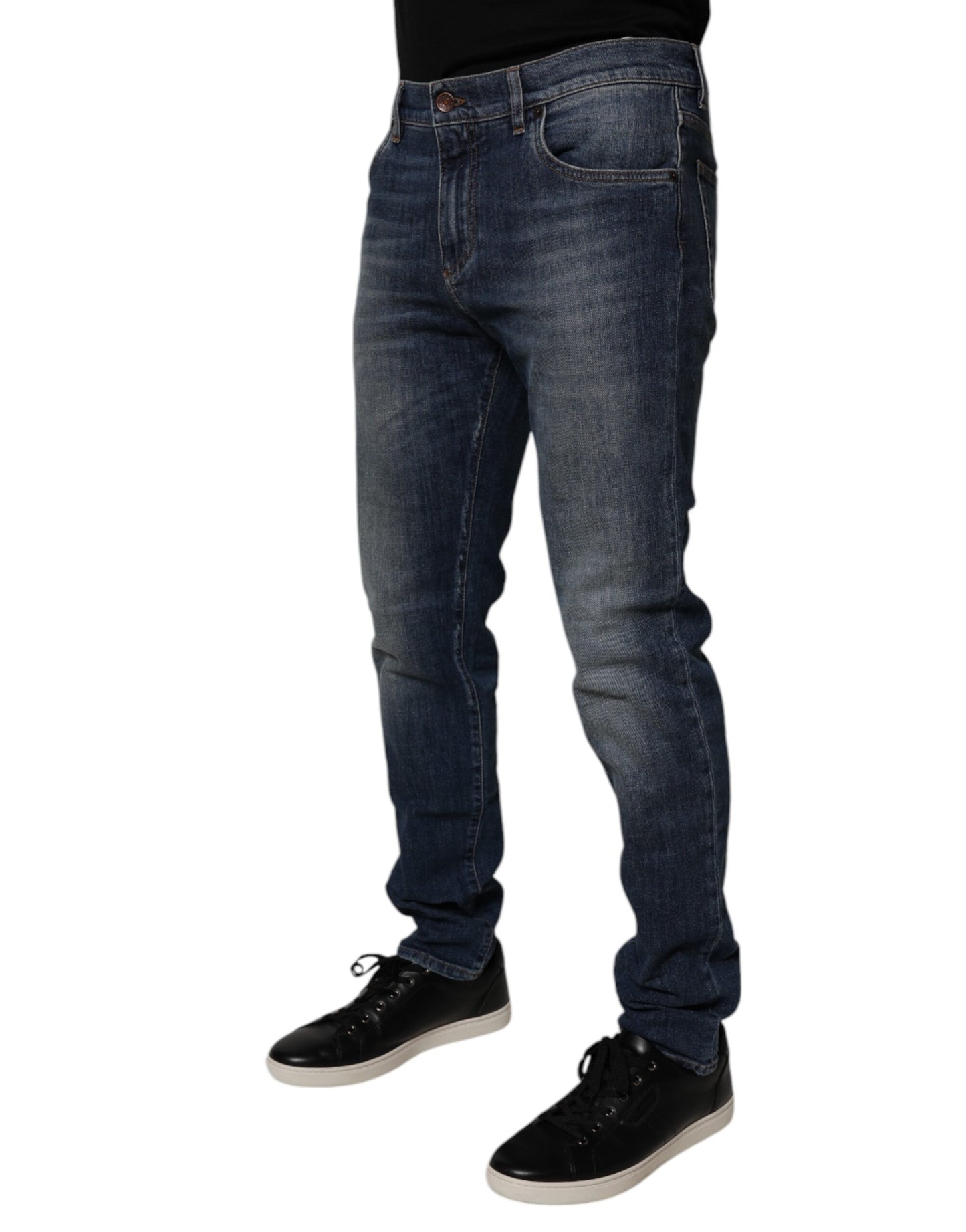 Dolce & Gabbana Dark Blue Cotton Skinny Denim Jeans