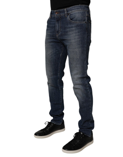 Dolce & Gabbana Dark Blue Cotton Skinny Denim Jeans