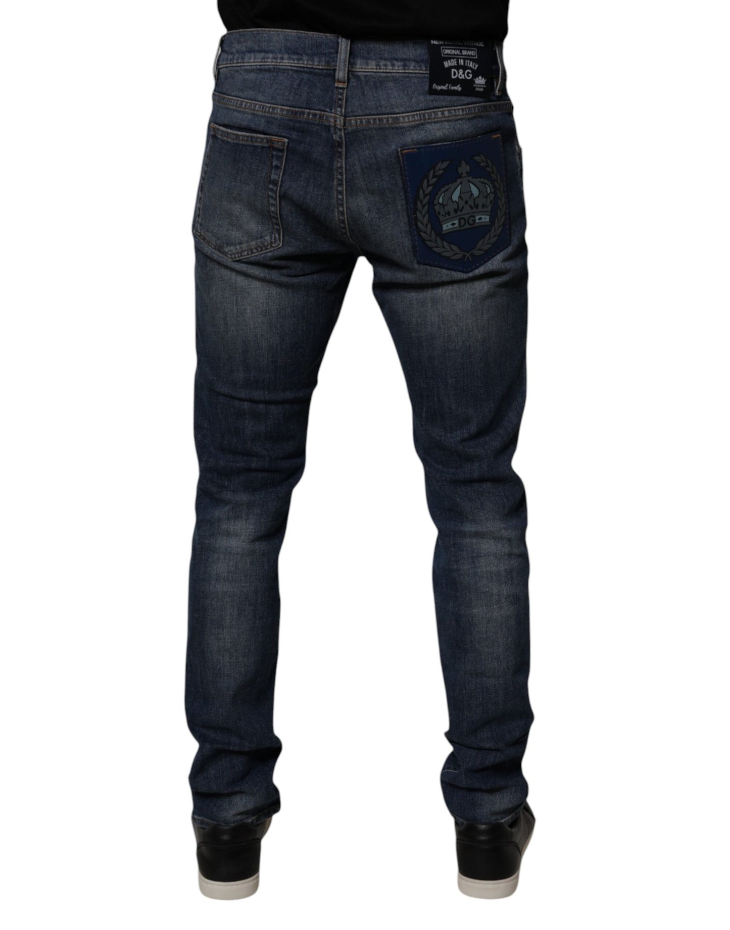 Dolce & Gabbana Dark Blue Cotton Skinny Denim Jeans