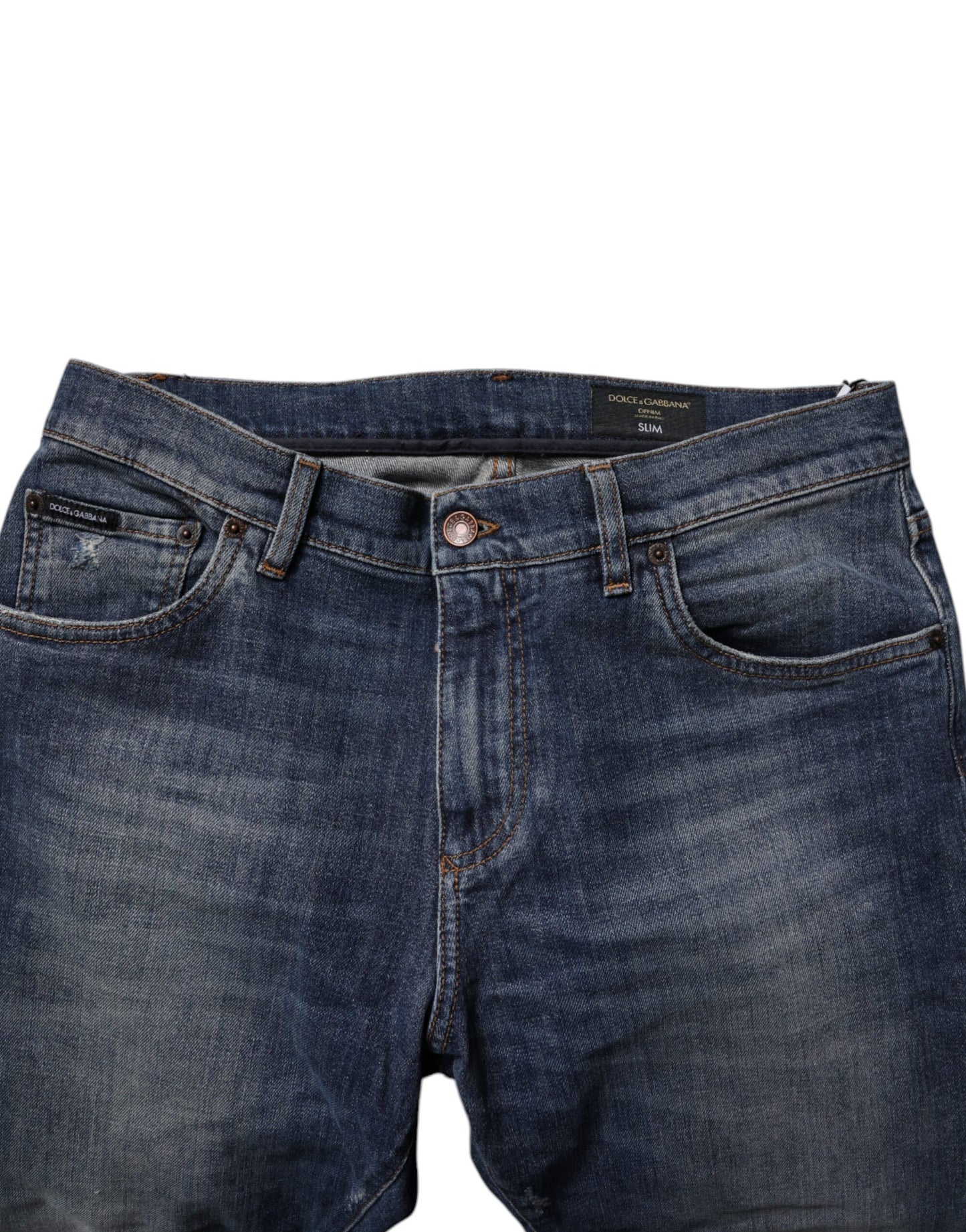 Dolce & Gabbana Dark Blue Cotton Skinny Denim Jeans