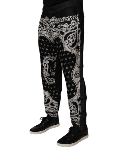 Dolce & Gabbana Black Bandana Cotton Skinny Denim Jeans