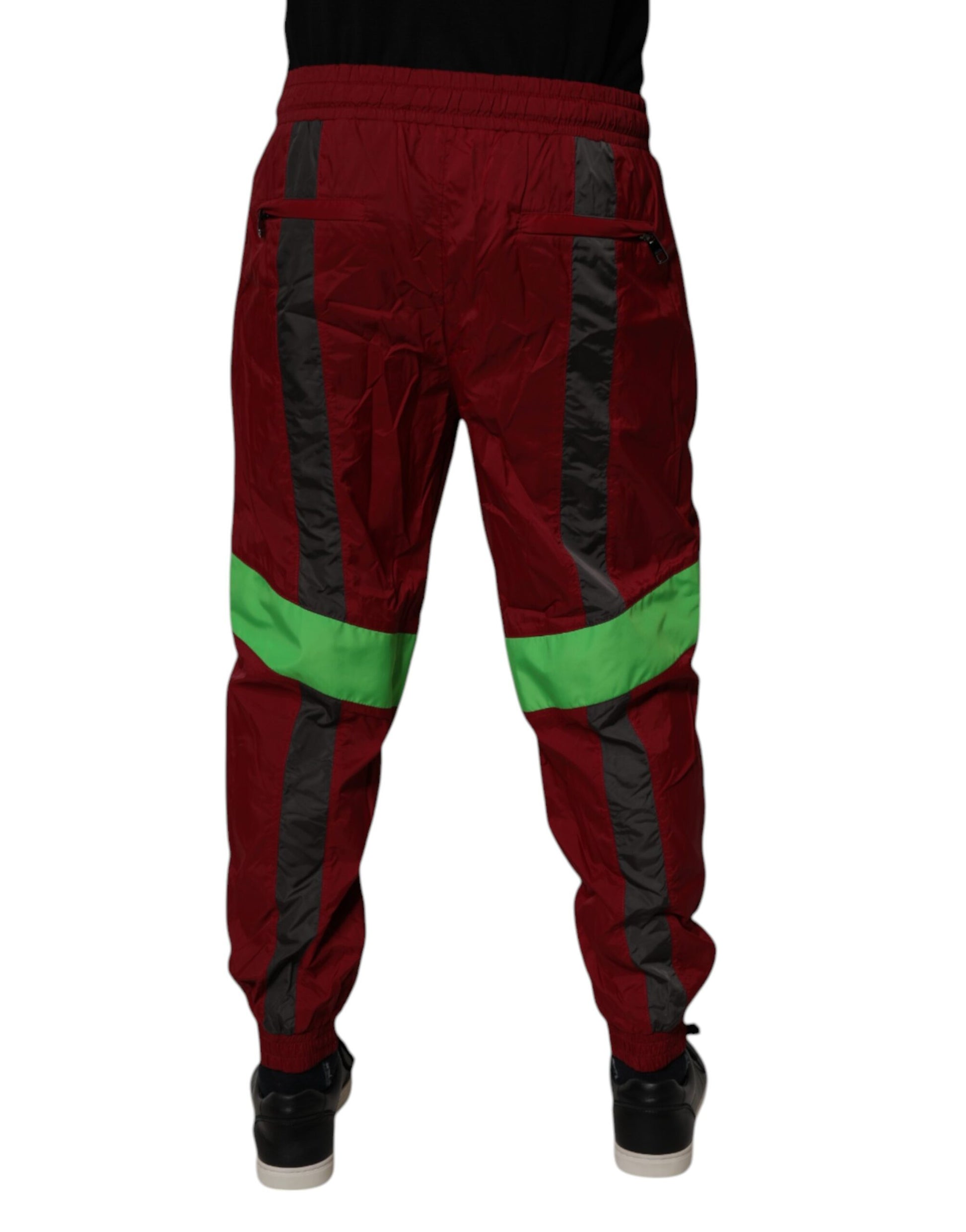 Dolce & Gabbana Maroon Nylon Men's Jogger Sweatpants