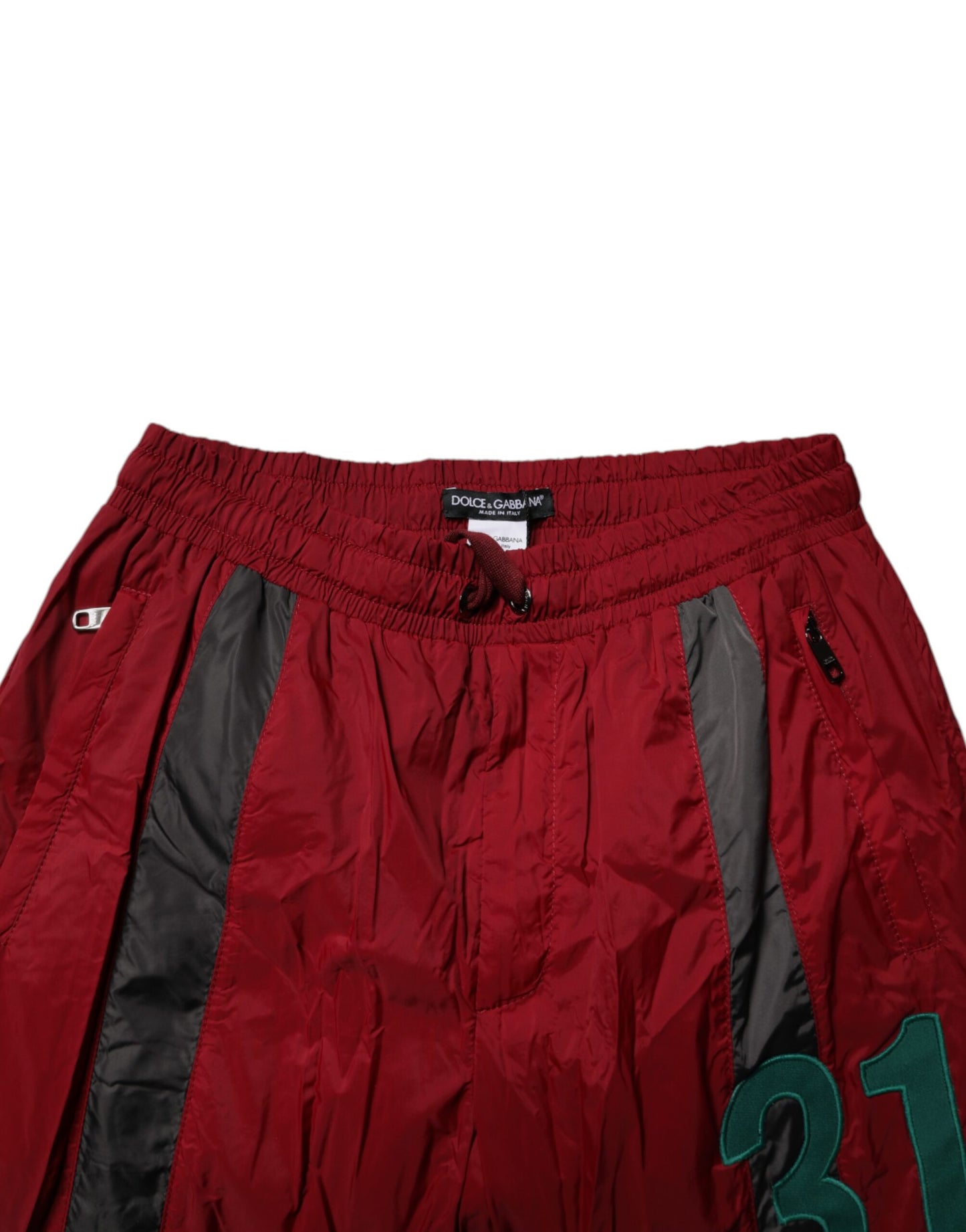 Dolce & Gabbana Maroon Nylon Men's Jogger Sweatpants