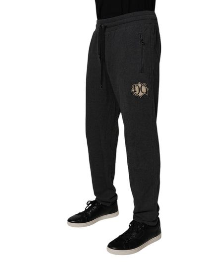 Dolce & Gabbana Dark Gray Logo Cotton Jogger Sweatpants for Men