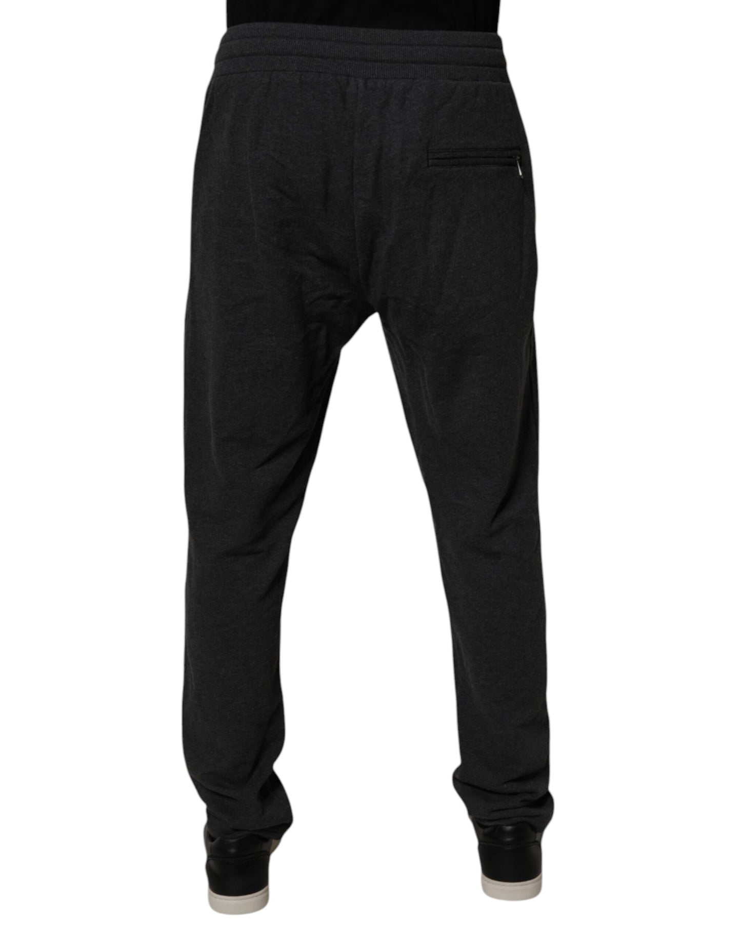 Dolce & Gabbana Dark Gray Logo Cotton Jogger Sweatpants for Men