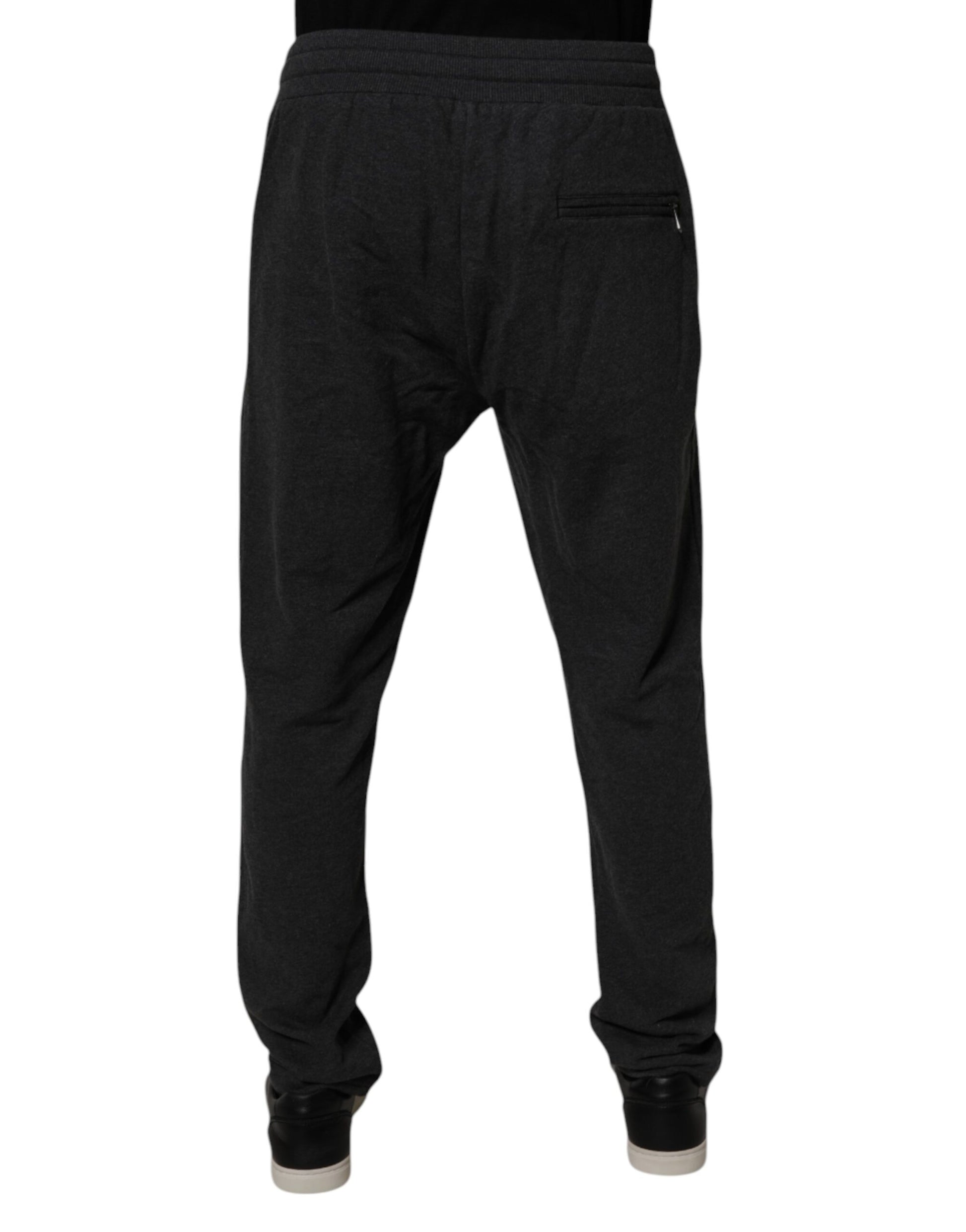 Dolce & Gabbana Dark Gray Logo Cotton Jogger Sweatpants for Men