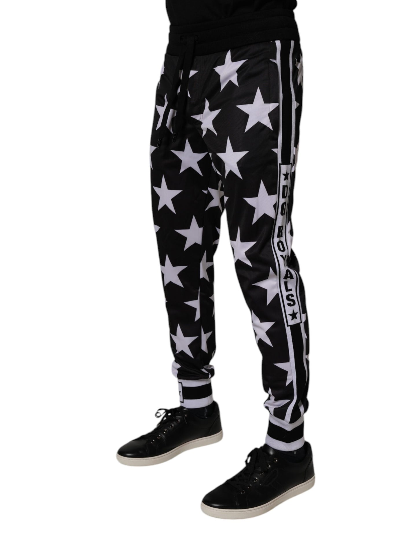 Dolce & Gabbana Black & White Stars Jogger Men's Sweatpants