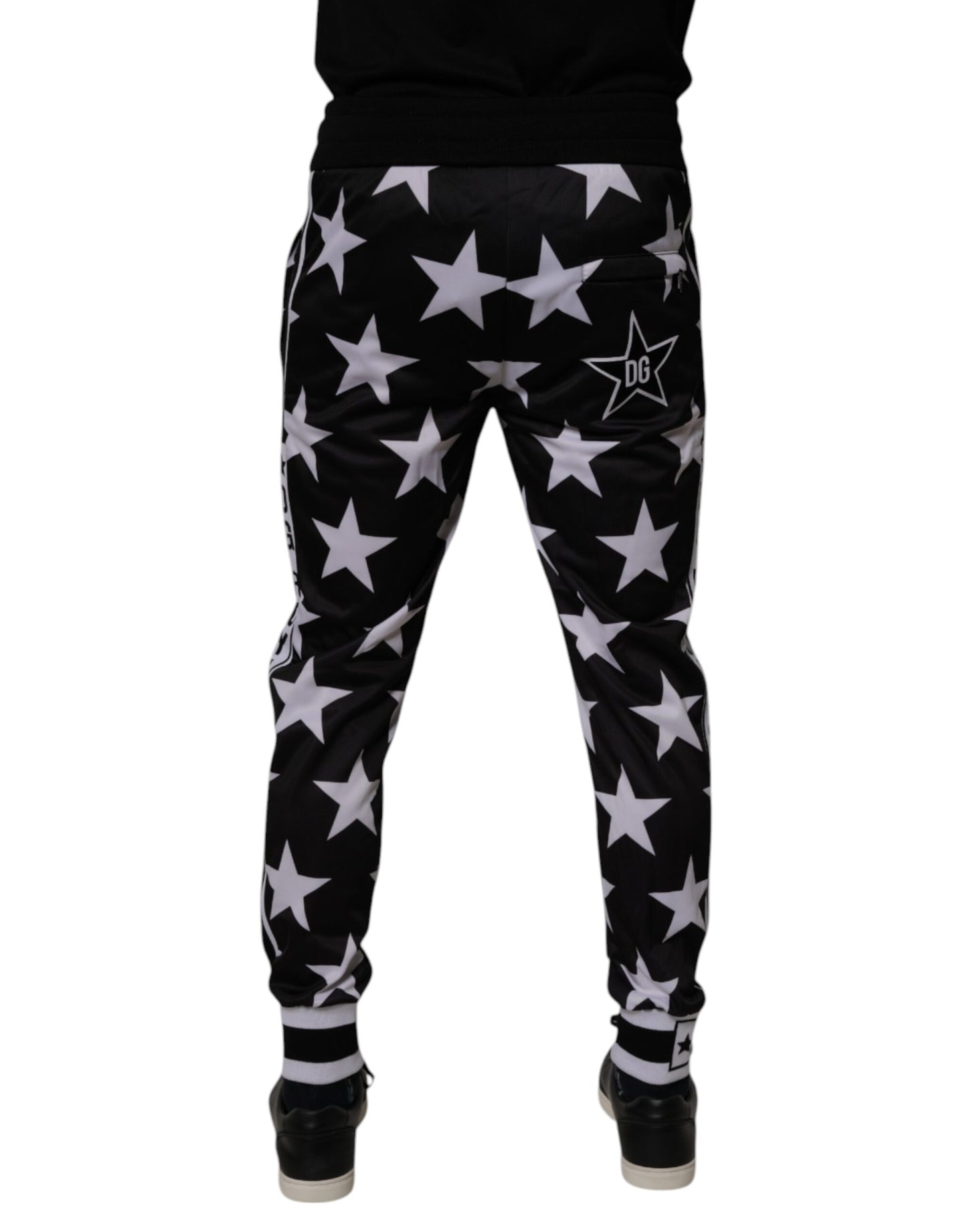 Dolce & Gabbana Black & White Stars Jogger Men's Sweatpants