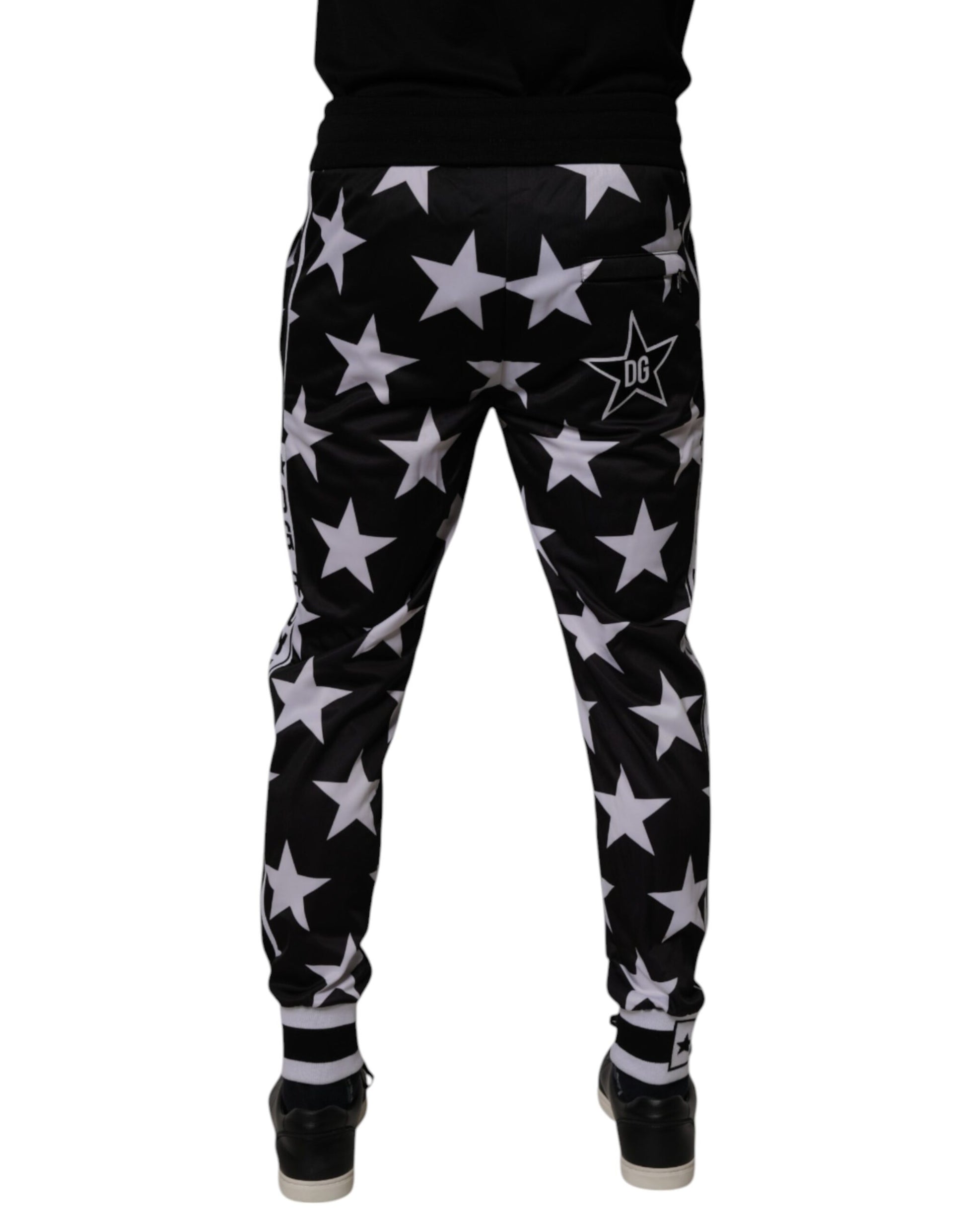 Dolce & Gabbana Black & White Stars Jogger Men's Sweatpants
