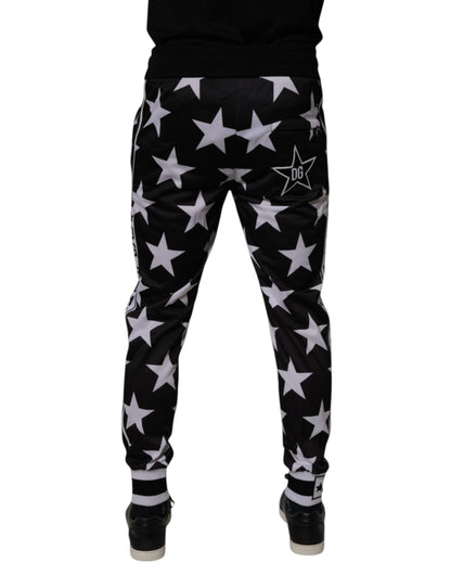 Dolce & Gabbana Black & White Stars Jogger Men's Sweatpants