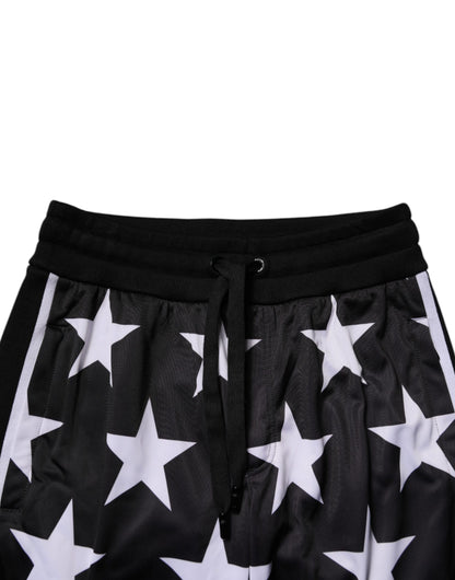 Dolce & Gabbana Black & White Stars Jogger Men's Sweatpants