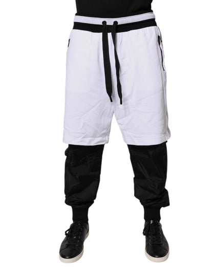 Dolce & Gabbana Black & White Cotton Layered Sweatpants