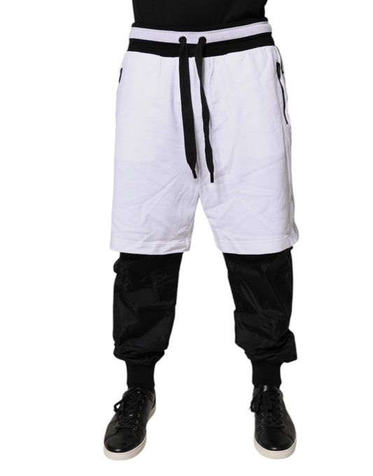 Dolce & Gabbana Black & White Cotton Layered Sweatpants