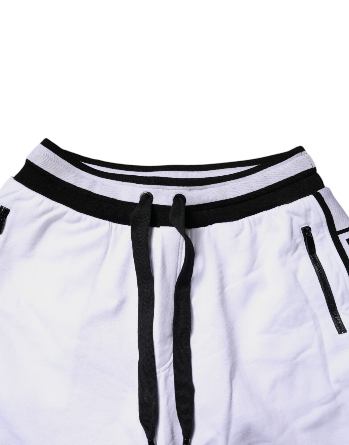 Dolce & Gabbana Black & White Cotton Layered Sweatpants