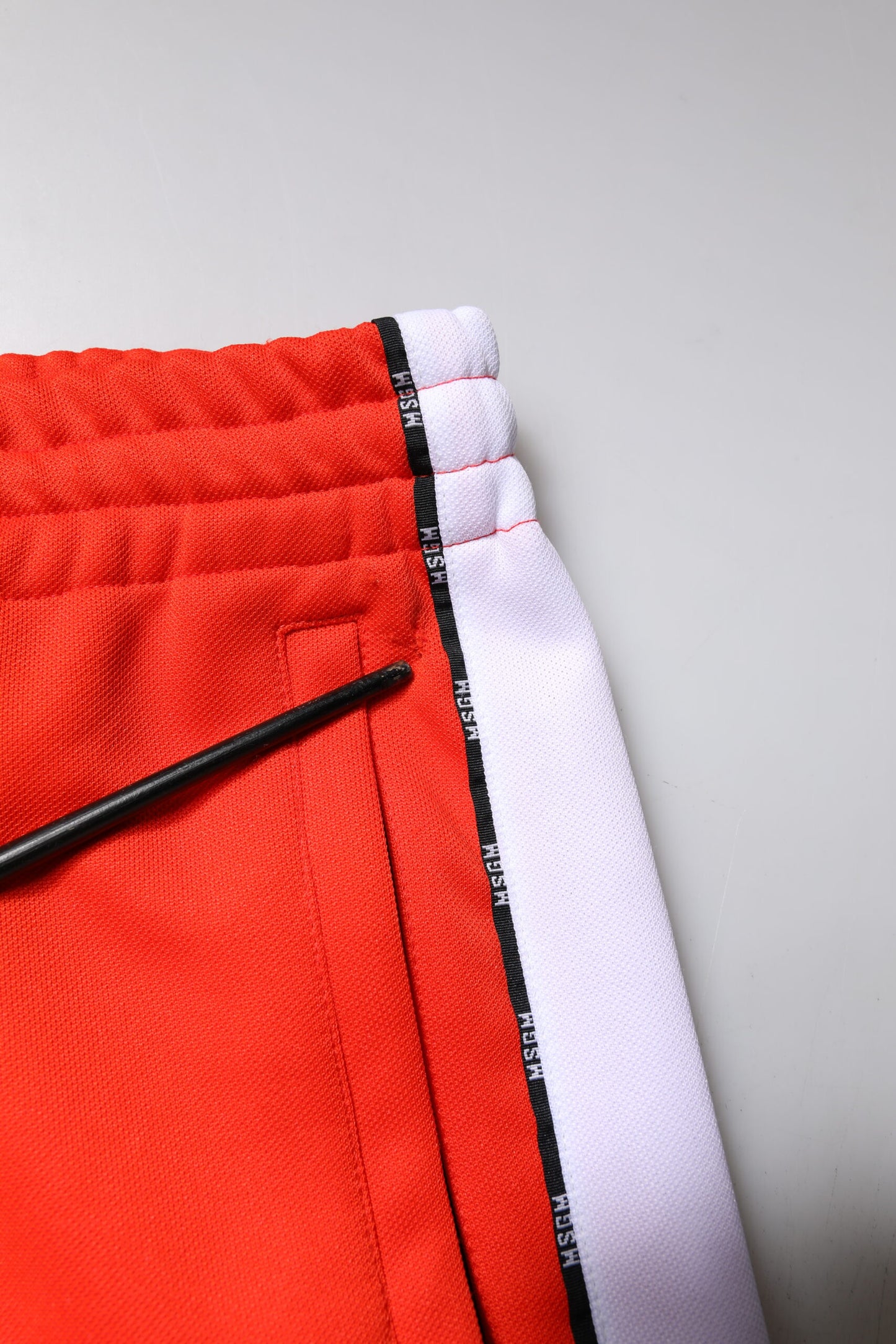 MSGM Red White Mid Waist Men Jogger Sweatpants