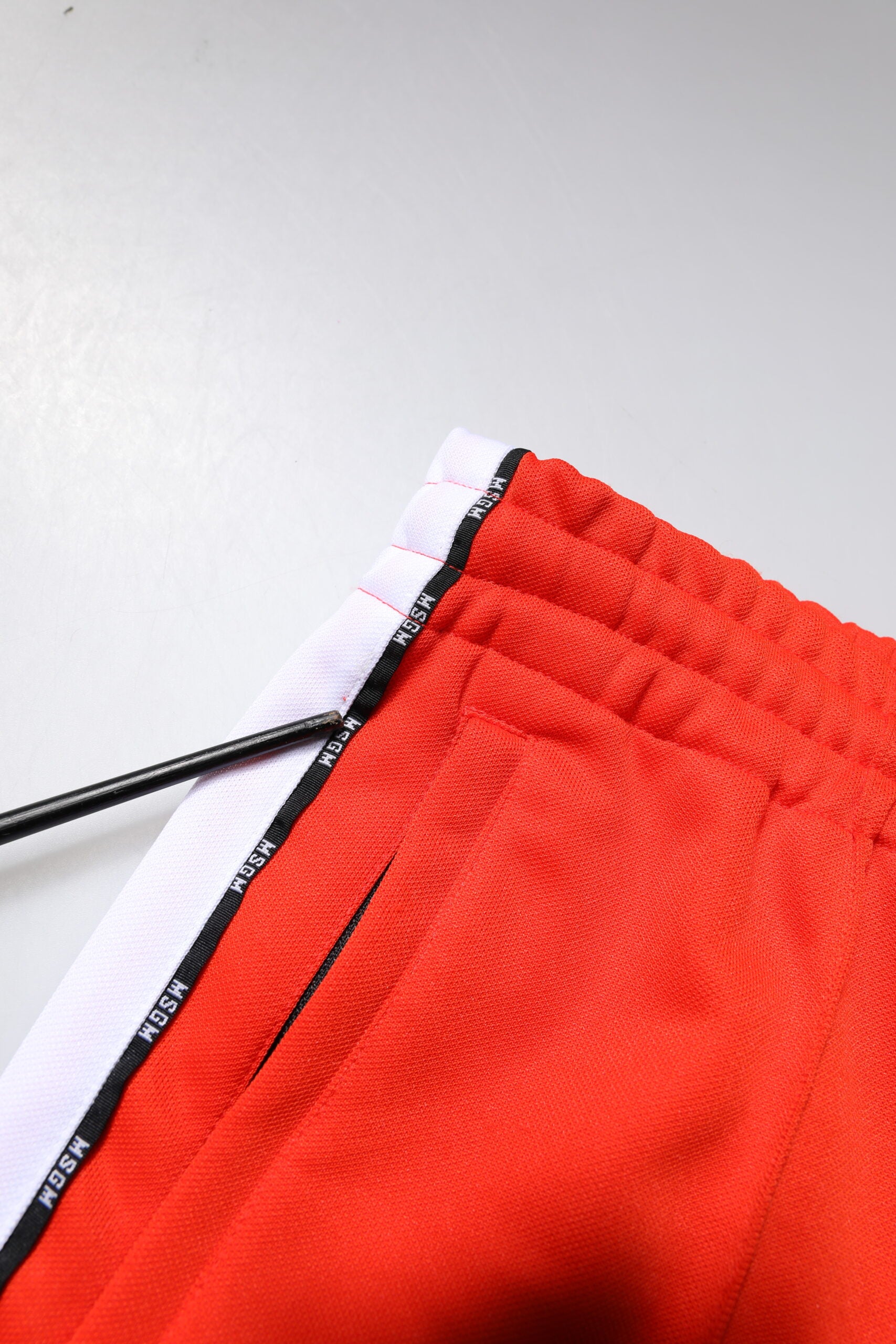 MSGM Red White Mid Waist Men Jogger Sweatpants