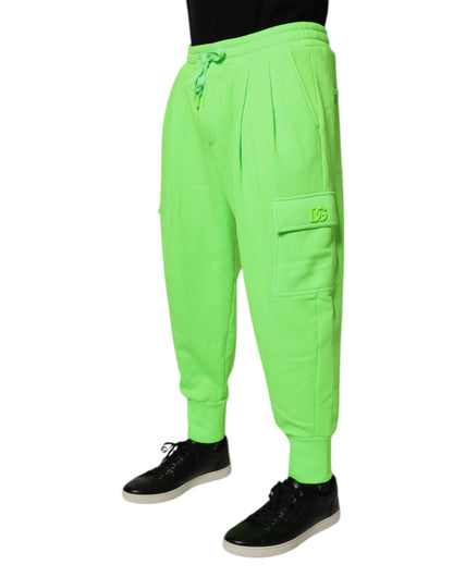 Dolce & Gabbana Neon Green Cargo Jogger Men Sweatpants