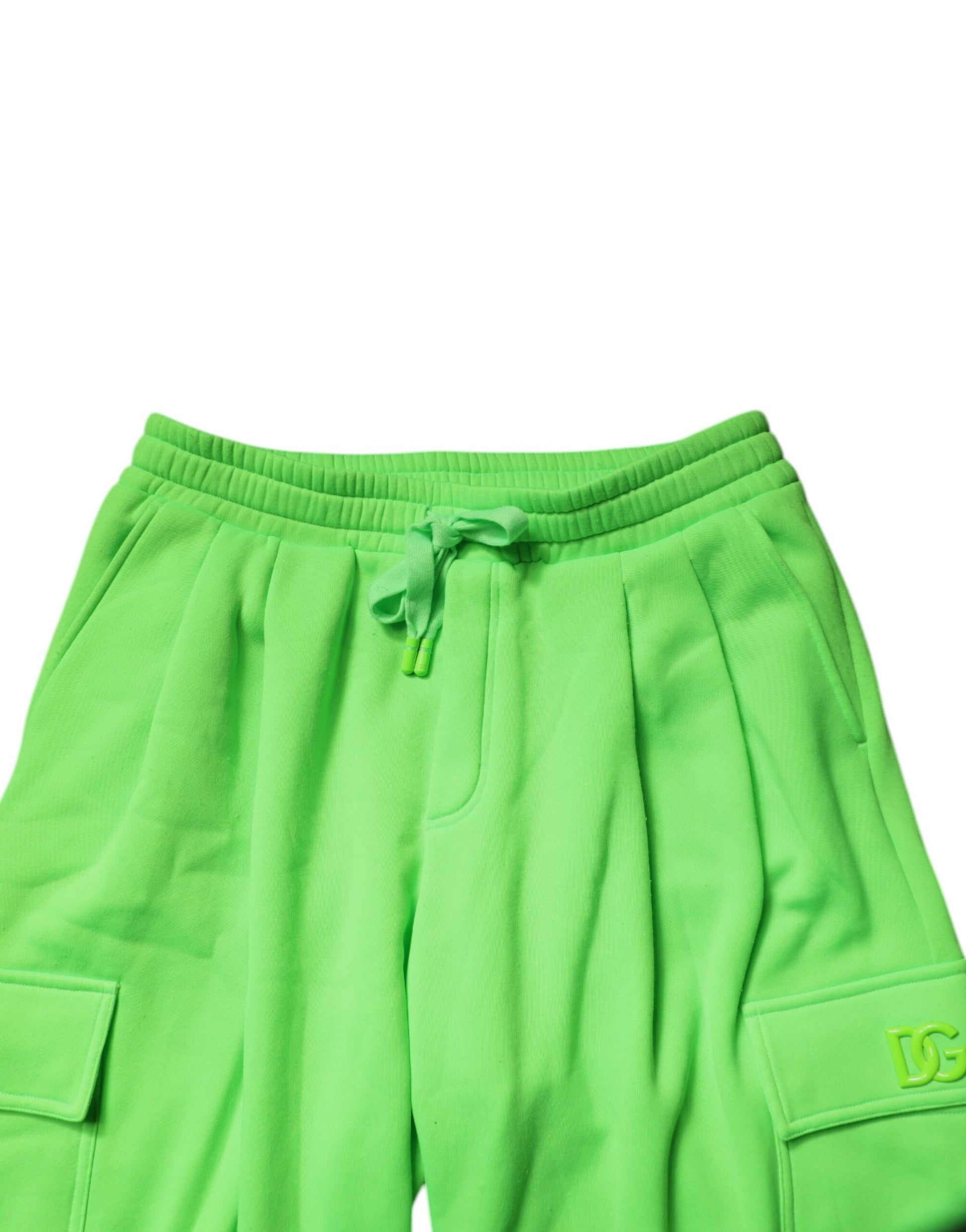 Dolce & Gabbana Neon Green Cargo Jogger Men Sweatpants