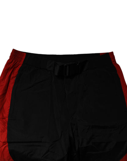 Dolce & Gabbana Black & Red Leopard Jogger Sweatpants for Men