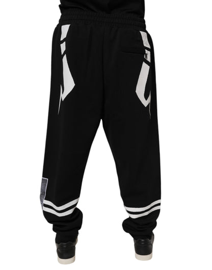 Dolce & Gabbana Black Logo Cotton Jogger Sweatpants Pants