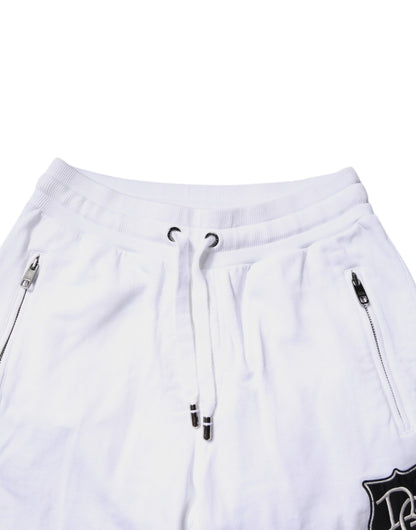 Dolce & Gabbana White Logo Patch Men Skinny Sweatpants