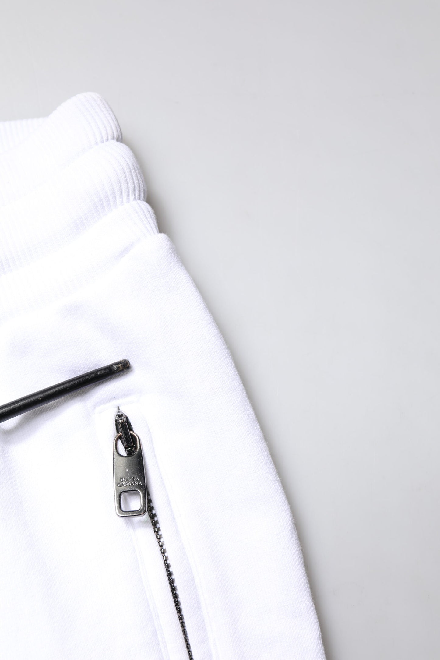Dolce & Gabbana White Logo Patch Men Skinny Sweatpants