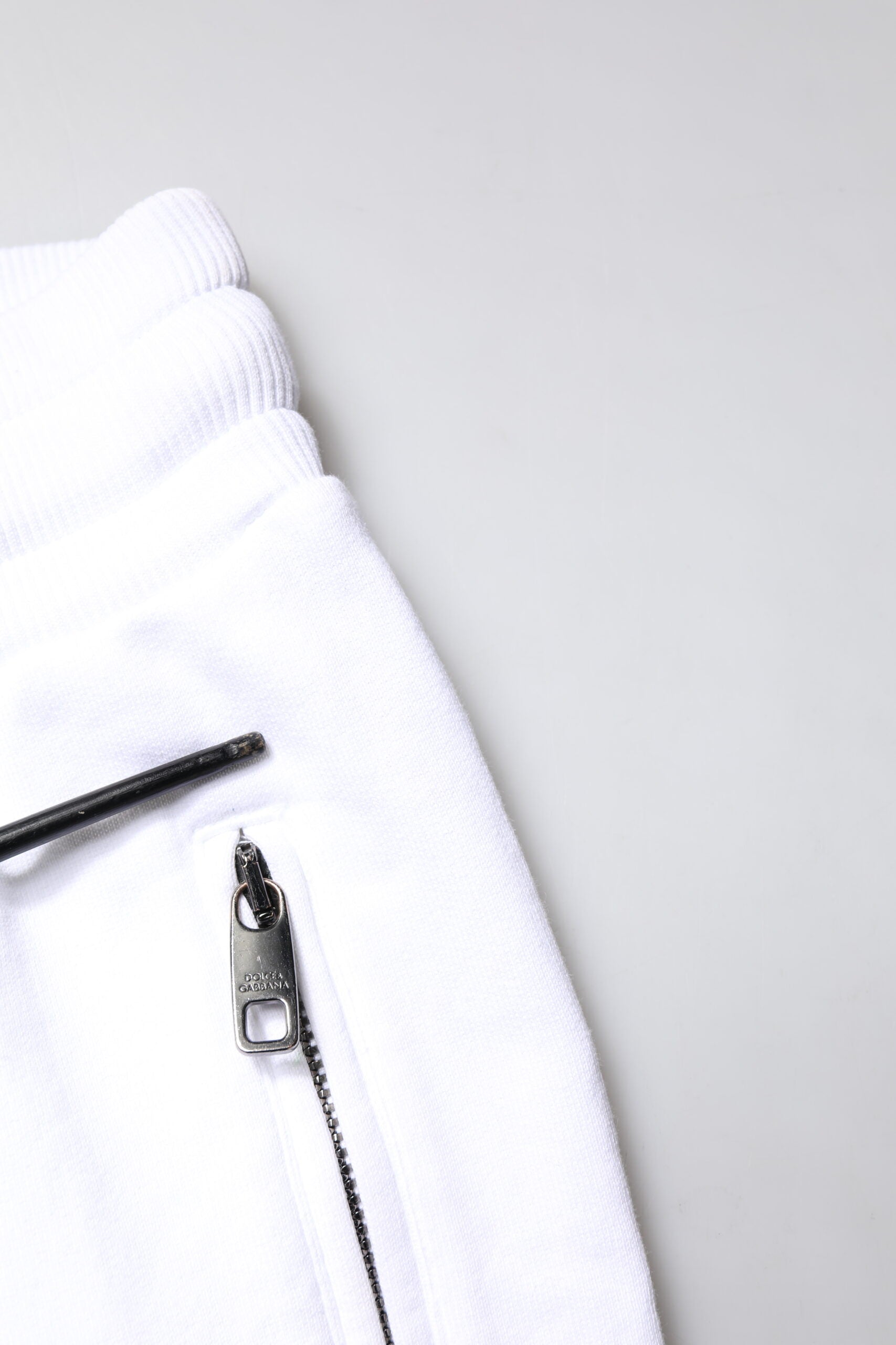 Dolce & Gabbana White Logo Patch Men Skinny Sweatpants