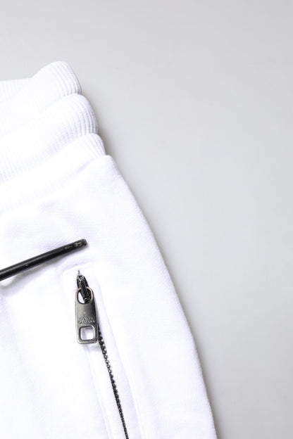 Dolce & Gabbana White Logo Patch Men Skinny Sweatpants