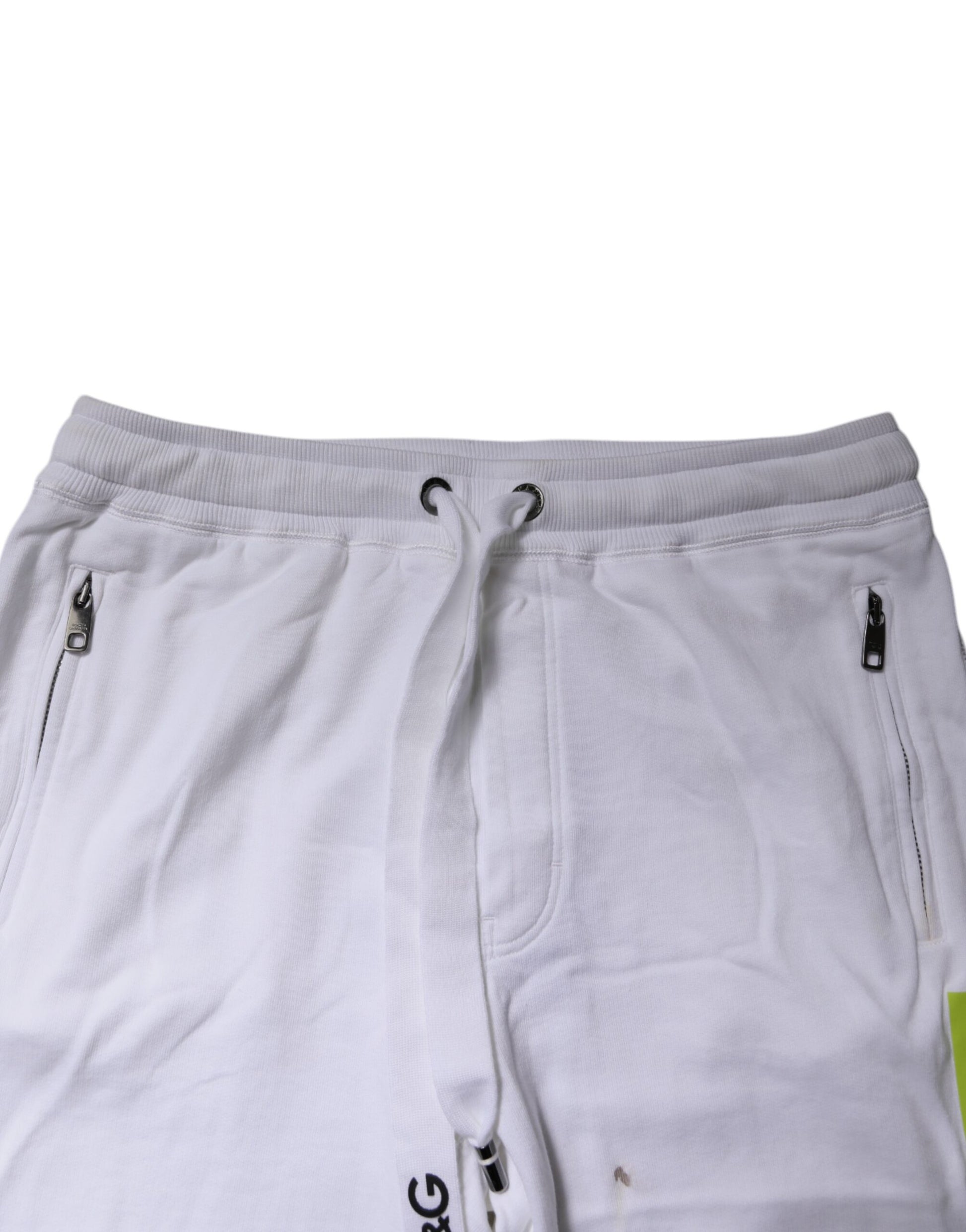 Dolce & Gabbana White Logo Tape Jogger Cotton Sweatpants