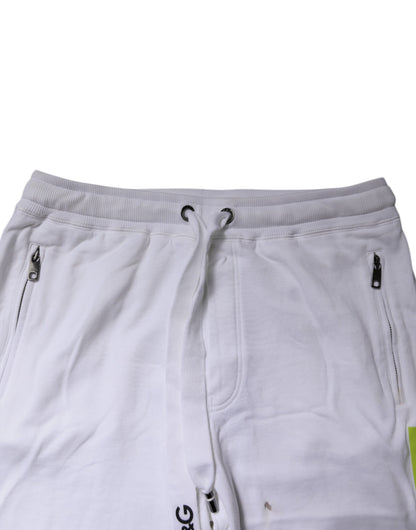 Dolce & Gabbana White Logo Tape Jogger Cotton Sweatpants