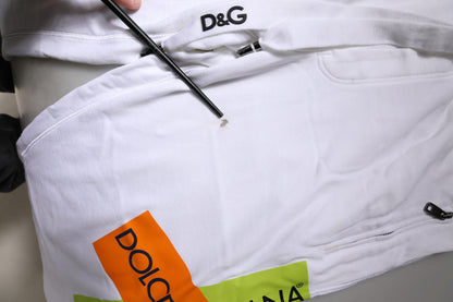 Dolce & Gabbana White Logo Tape Jogger Cotton Sweatpants
