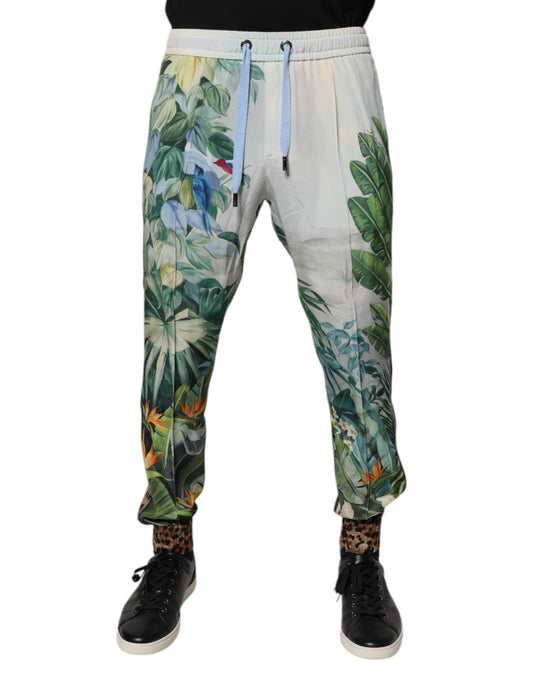 Dolce & Gabbana Multicolour Tropical Print Jogger Sweatpants