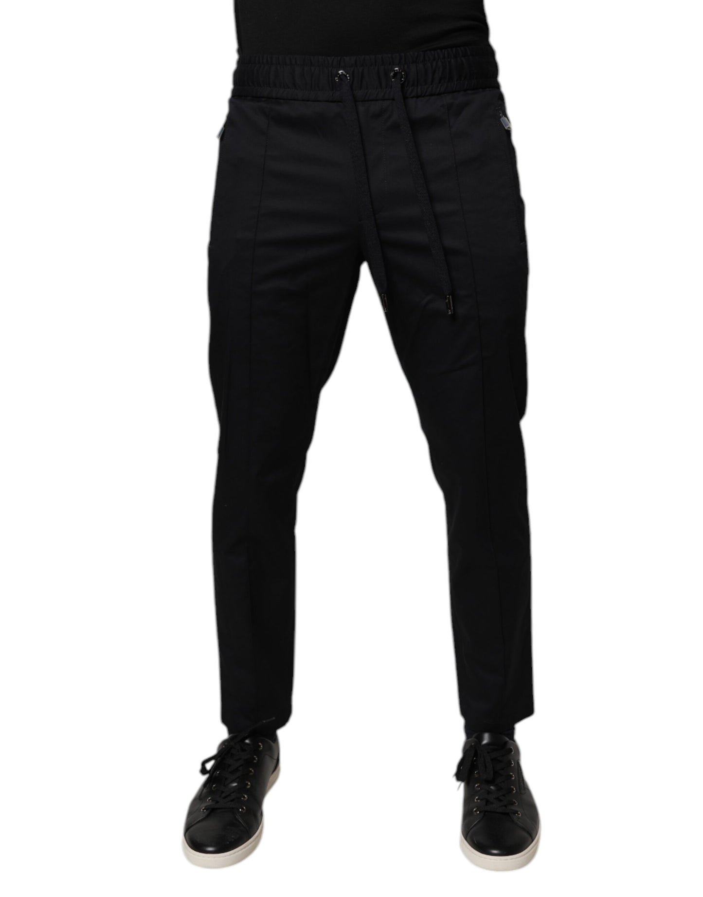 Dolce & Gabbana Dark Blue Cotton Men Jogger Sweatpants