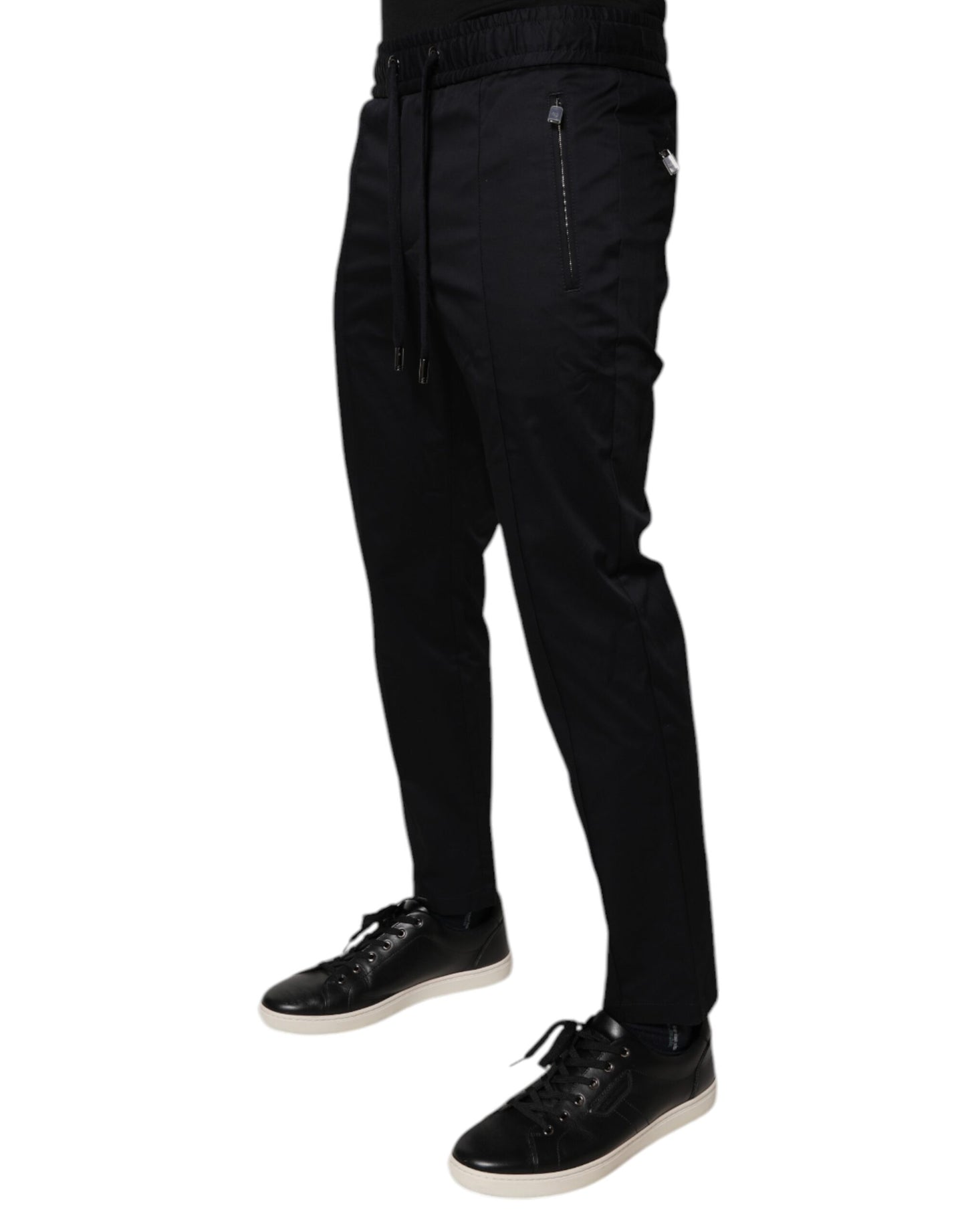 Dolce & Gabbana Dark Blue Cotton Men Jogger Sweatpants