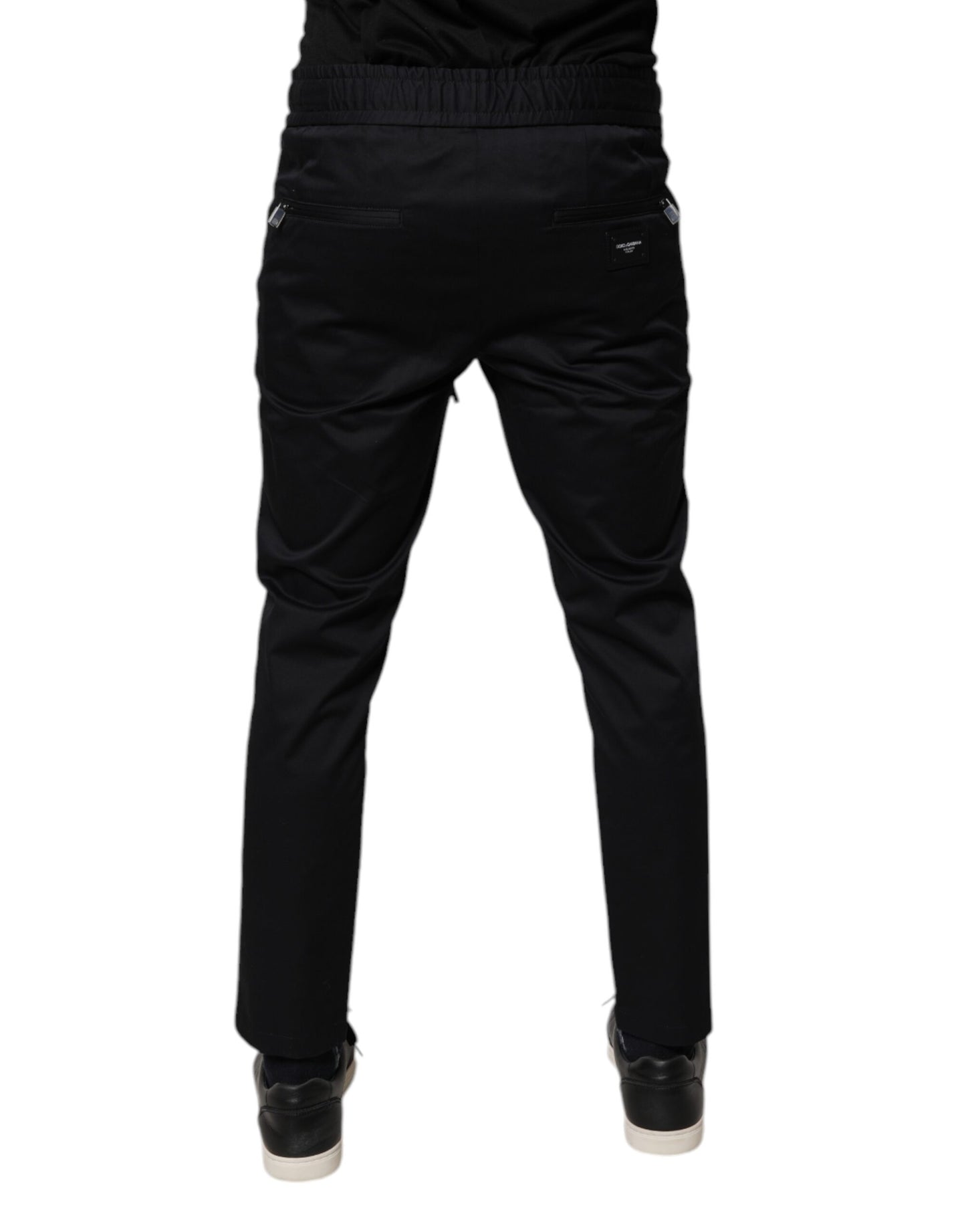 Dolce & Gabbana Dark Blue Cotton Men Jogger Sweatpants
