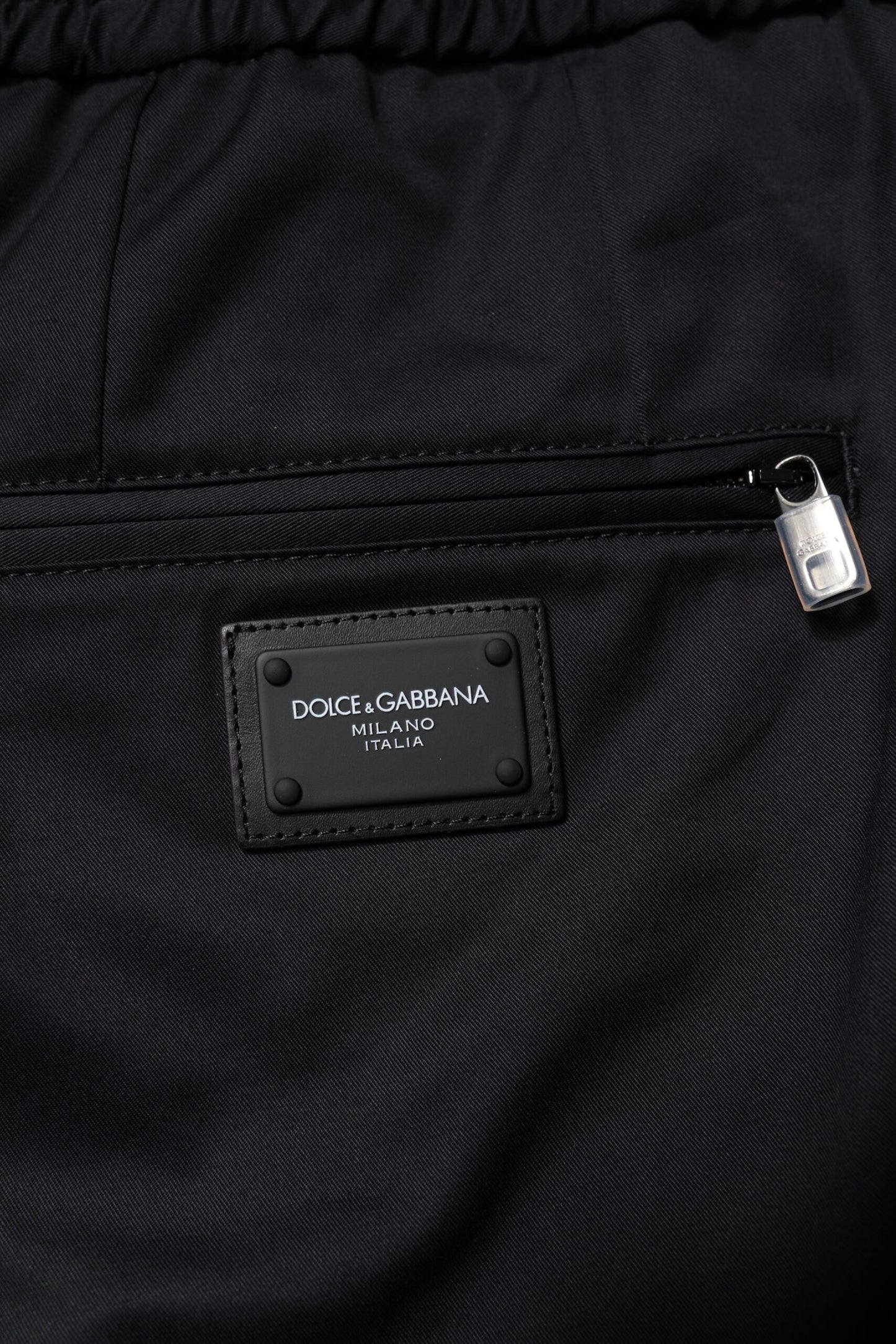 Dolce & Gabbana Dark Blue Cotton Men Jogger Sweatpants