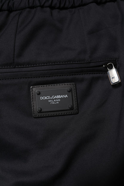 Dolce & Gabbana Dark Blue Cotton Men Jogger Sweatpants