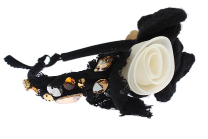 Elegant Crystal-Embellished Silk Diadem by Dolce & Gabbana