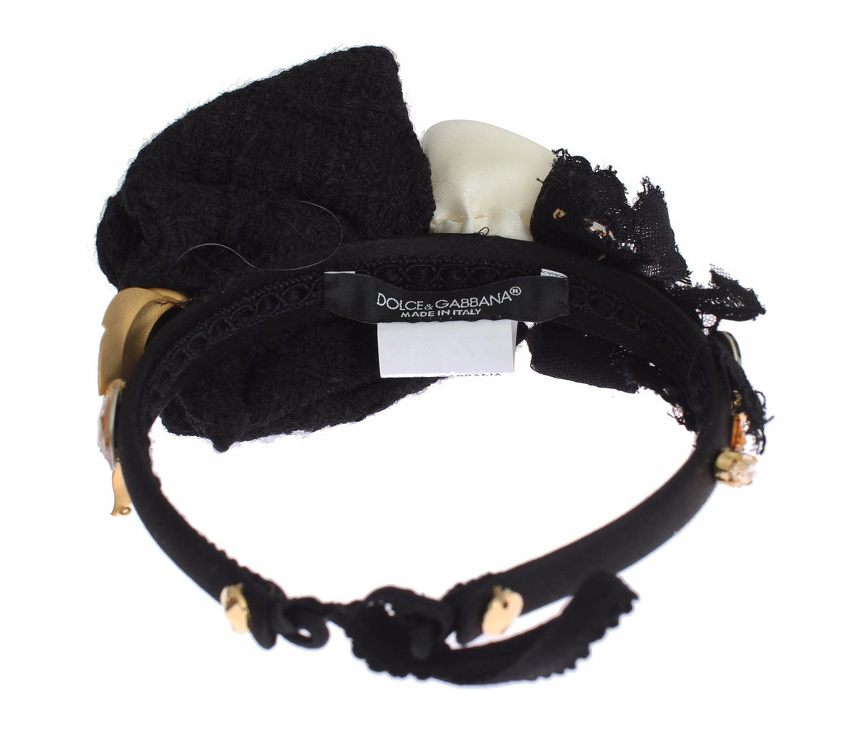Elegant Crystal-Embellished Silk Diadem by Dolce & Gabbana