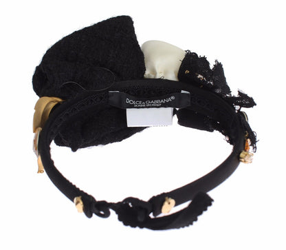 Elegant Crystal-Embellished Silk Diadem by Dolce & Gabbana