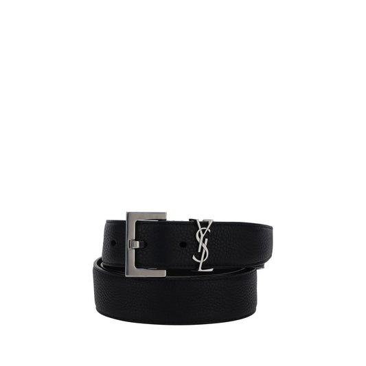 Saint Laurent Calfskin Belt - Iconic YSL Logo