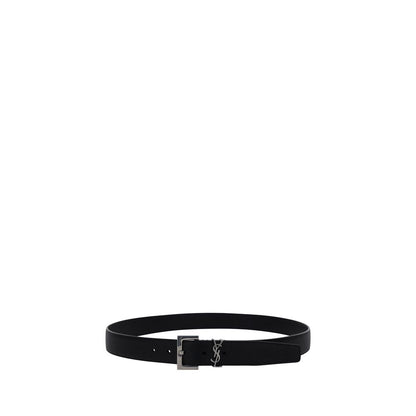 Saint Laurent Calfskin Belt - Iconic YSL Logo