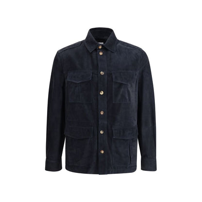 Brunello Cucinelli Suede Leather Shirt Jacket
