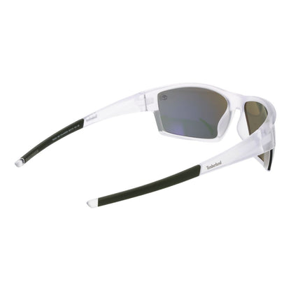 Timberland Men’s Sunglasses – Polarized White Frame with Green Lenses, 68mm