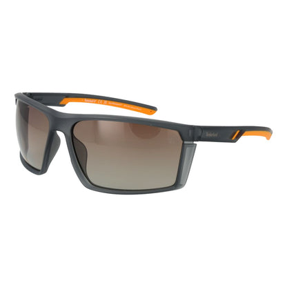 Timberland Men’s Sunglasses – Grey Rectangle Frame with Brown Lenses, 67mm