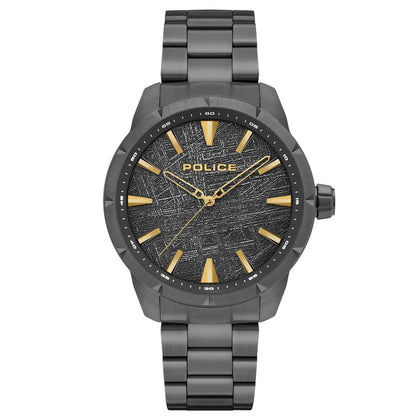 Police Men's Black Stainless Steel Watch with Pendry Dial