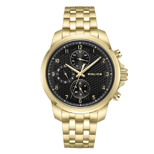 Police Men’s Stainless Steel Date Watch with Black Dial men